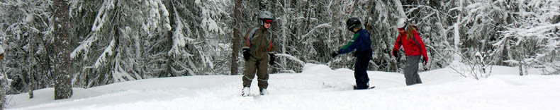 Aske, Toke og Freja på skovtur med ski på