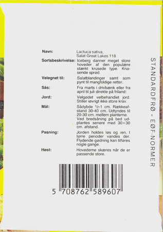 Havesalat, hovedsalat, Great Lakes 118, Lactuca sativa </i>L. var. <i>capitata