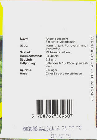 Spinat, Dominant, Spinacia oleracea </i>L.<i>