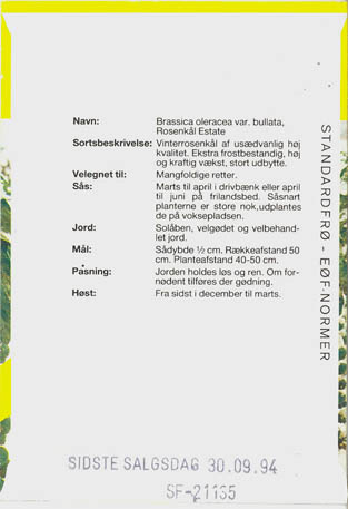 Rosenkl, Estate F1, Brassica oleracea </i>L. var. <i>gemmifera