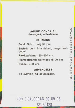 Agurk, Conda F1, Cucumis sativus </i>L.<i>