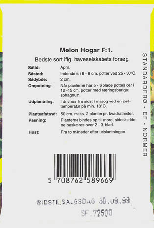 Melon, Hogar F1, Cucumis melo </i>L.<i>