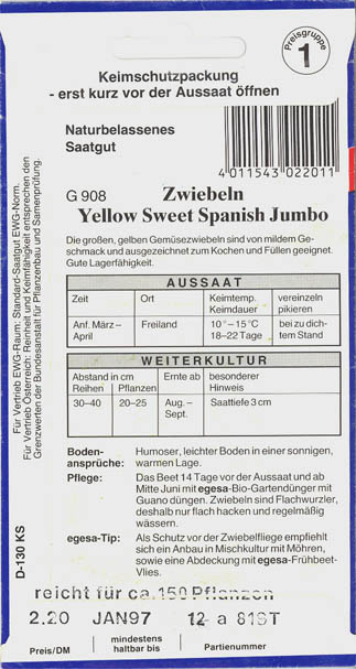 Kepalg, Yellow Sweet Spanish Jumbo, Allium cepa </i>L.<i>