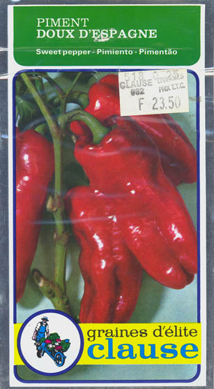 Peberfrugt (Spansk peber), Doux d'Espagne, Capsicum annuum </i>L.<i>