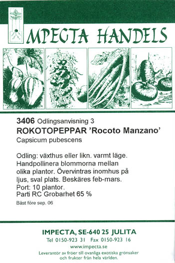 Rocoto, Rocoto Manzano, Capsicum pubescens