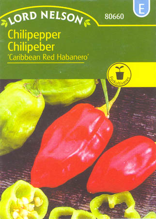 Ringbgret chili, Caribbean Red Habaero, Capsicum chinense
