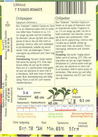 Ringbgret chili, Caribbean Red Habaero, Capsicum chinense