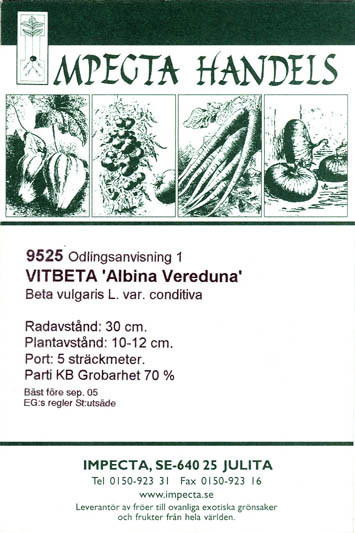 Rdbede, Albina Vereduna, Beta vulgaris </i>L. var.<i> vulgaris