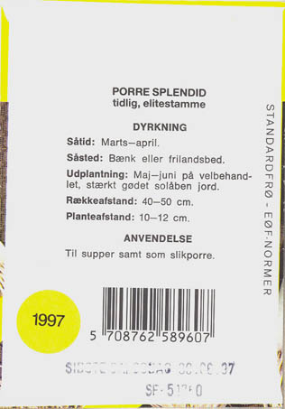 Porre, Splendid, Allium porrum </i>L.<i>